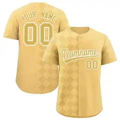 Khaki Rhombus Design Authentic Baseball Jersey
