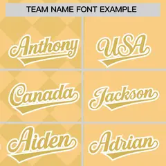 Khaki Rhombus Design Authentic Baseball Jersey 3