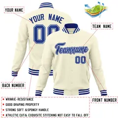 Khaki Royal-Royal Classic Varsity Full-Snap Letterman Jacket 4