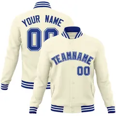 Khaki Royal-Royal Classic Varsity Full-Snap Letterman Jacket