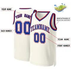 Khaki Royal-White Classic Basketball Jersey 2