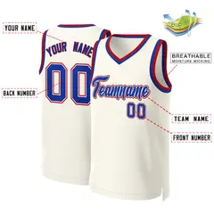Khaki Royal-White Classic Basketball Jersey 2