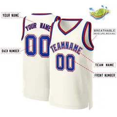 Khaki Royal-White Classic Basketball Jersey 2