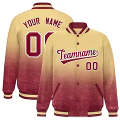 Khaki Sparkle-Effect Varsity Letterman Baseball Jacket 1
