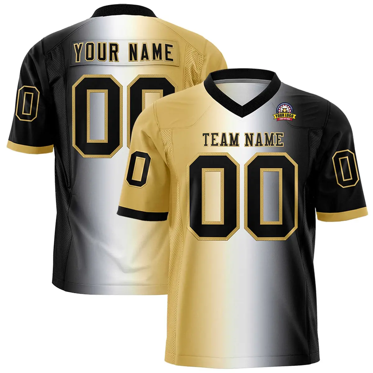 Khaki White-Black Gradient Fashion Authentic Football Jersey