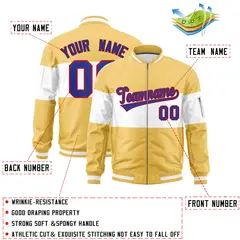 Khaki White Color Block Varsity Letterman Bomber Jacket 2