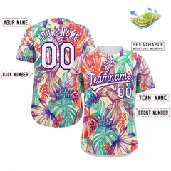 Khaki White-Purple Graffiti Authentic Baseball Jersey 2