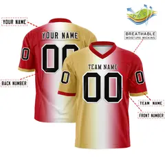 Khaki White-Red Gradient Fashion Authentic Football Jersey 2