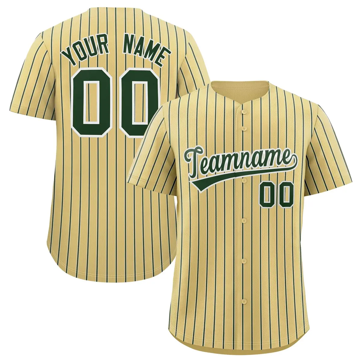 Khaki White Tricolor Stripe Fashion Baseball Jersey