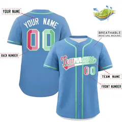 Light Blue Abrosexual Pride Month Baseball Jersey 2