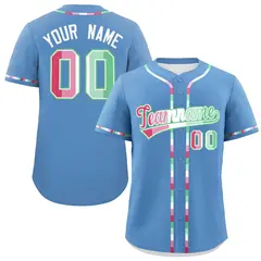 Light Blue Abrosexual Pride Month Baseball Jersey 1
