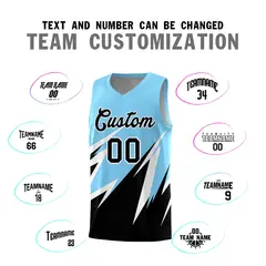 Light Blue Abstract Mountain Pattern Basketball Jersey 3