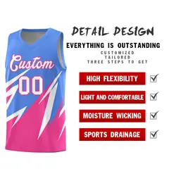 Light Blue Abstract Mountain Pattern Basketball Jersey 2
