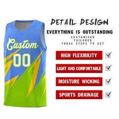 Light Blue Abstract Mountain Pattern Basketball Jersey 2