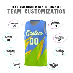 Light Blue Abstract Mountain Pattern Basketball Jersey 3