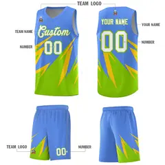 Light Blue Abstract Mountain Pattern Basketball Jersey 4