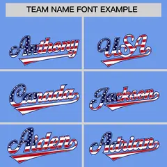 Light Blue American Flag Design Baseball Jersey 3