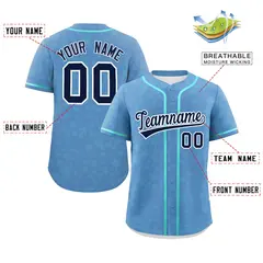 Light Blue Aqua Star Graffiti Baseball Jersey 2