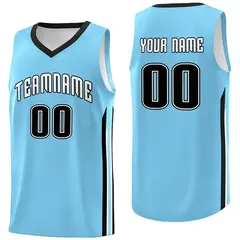 Light Blue Black Classic Casual Basketball Jersey