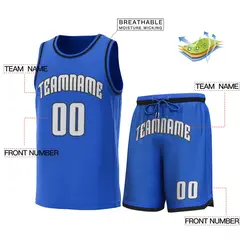 Light Blue Black Classic Sets Basketball Jersey 2
