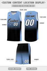 Light Blue Black Gradient Fashion Basketball Jersey 5