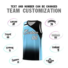Light Blue Black Gradient Fashion Basketball Jersey 4