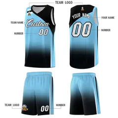 Light Blue Black Gradient Fashion Basketball Jersey 5