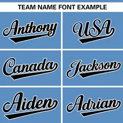 Light Blue Black Gradient Ribbed Authentic Baseball Jersey 3