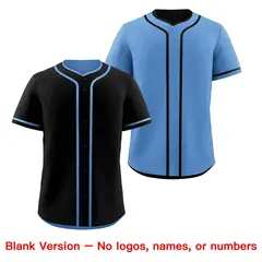Light Blue Black Reversible Baseball Jersey Moisture-Wicking 9