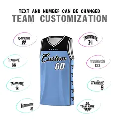 Light Blue Black Star Pattern Sports Basketball Jersey 4