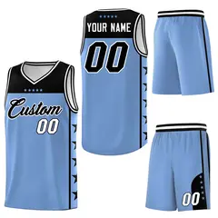 Light Blue Black Star Pattern Sports Basketball Jersey 6