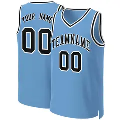 Light Blue Black-White Classic Basketball Jersey 1
