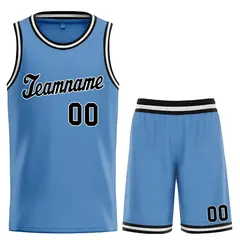 Light Blue Black White Classic Sets Basketball Jersey