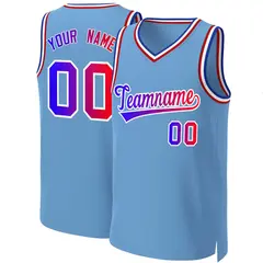 Light Blue Blue-White Classic Gradient Basketball Jersey 1