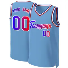 Light Blue Blue-White Classic Gradient Basketball Jersey 1