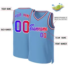 Light Blue Blue-White Classic Gradient Basketball Jersey 2
