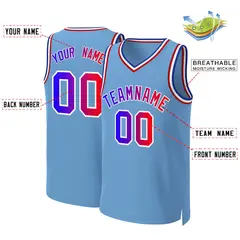 Light Blue Blue-White Classic Gradient Basketball Jersey 2