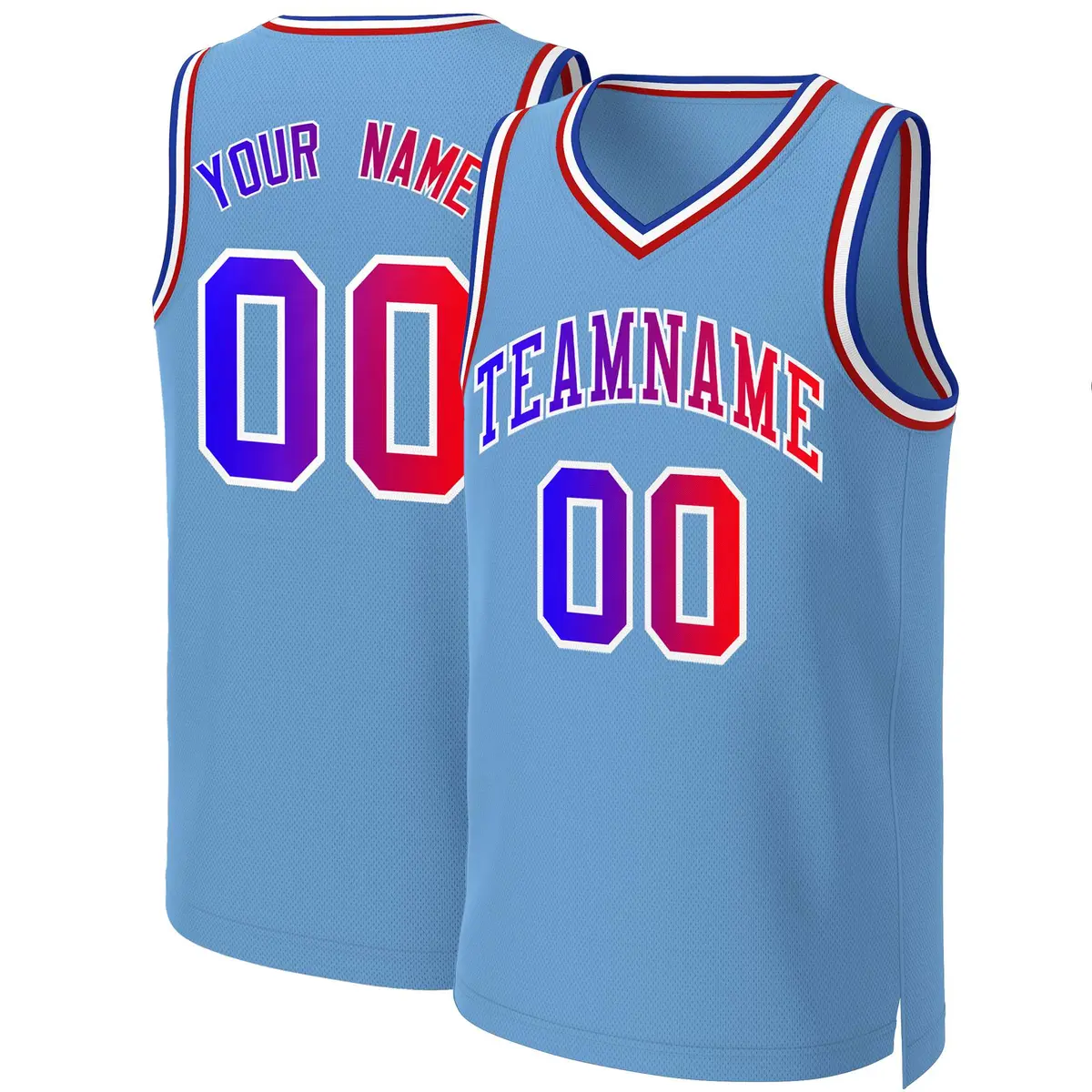 Light Blue Blue-White Classic Team Basketball Jersey