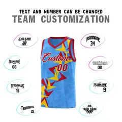 Light Blue Boomerang Pattern Basketball Jersey 4
