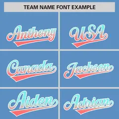 Light Blue Bright Green-Light Red Gradient Varsity Full-Snap Raglan Baseball Jacket 3