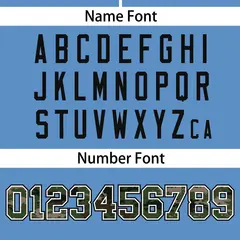 Light Blue Camo Font Authentic Baseball Jersey 4