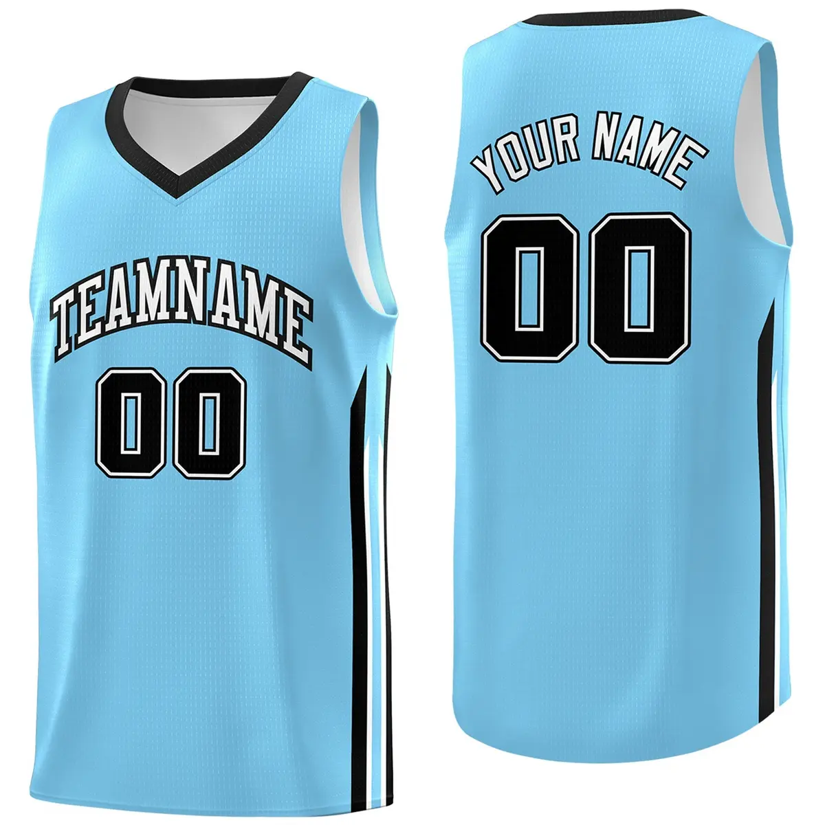 Light Blue Classic Athletic Casual Basketball Jersey