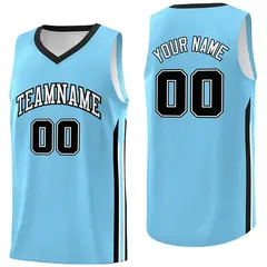 Light Blue Classic Athletic Casual Basketball Jersey