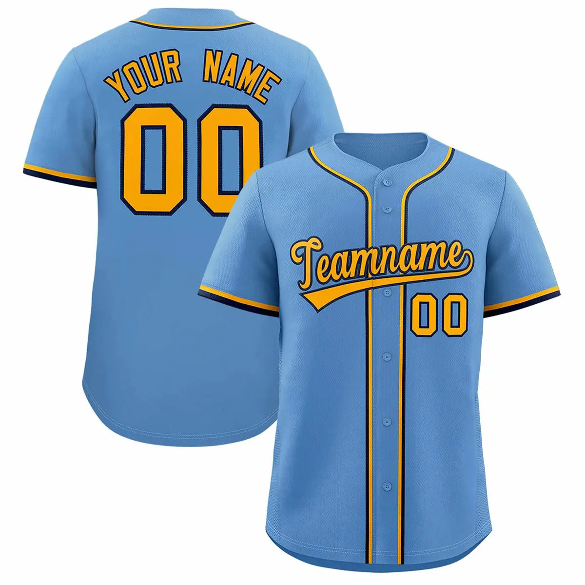 Light Blue Classic Authentic Baseball Jersey