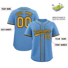 Light Blue Classic Authentic Baseball Jersey 2