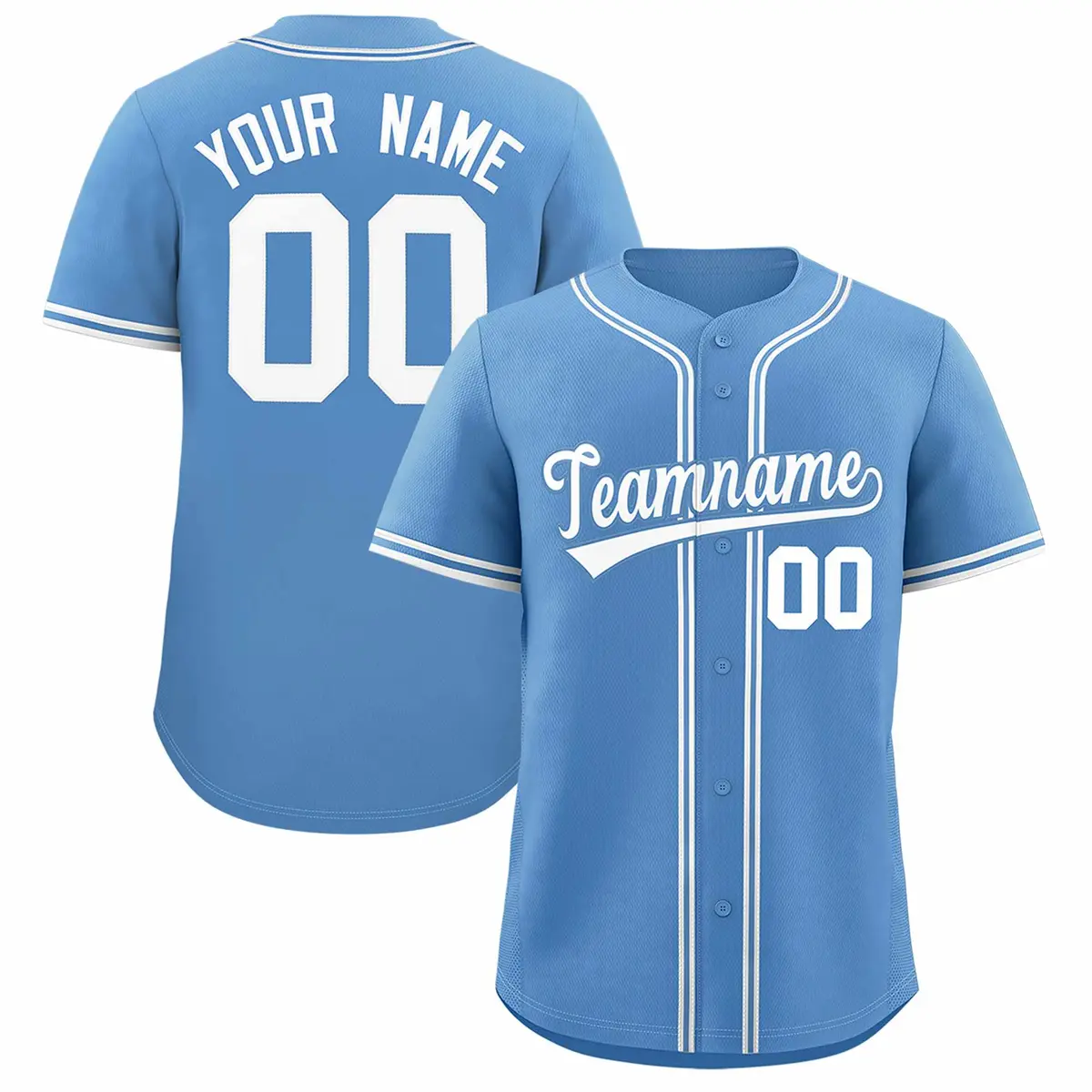 Light Blue Classic Authentic Baseball Jersey
