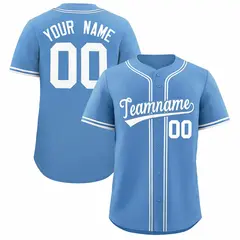 Light Blue Classic Authentic Baseball Jersey 1