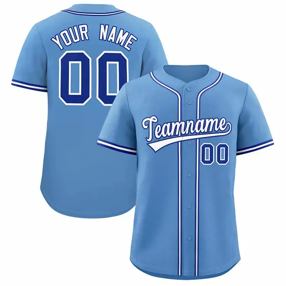 Light Blue Classic Authentic Baseball Jersey