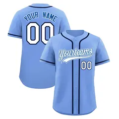Light Blue Classic Style Baseball Jersey Stitched Uniform