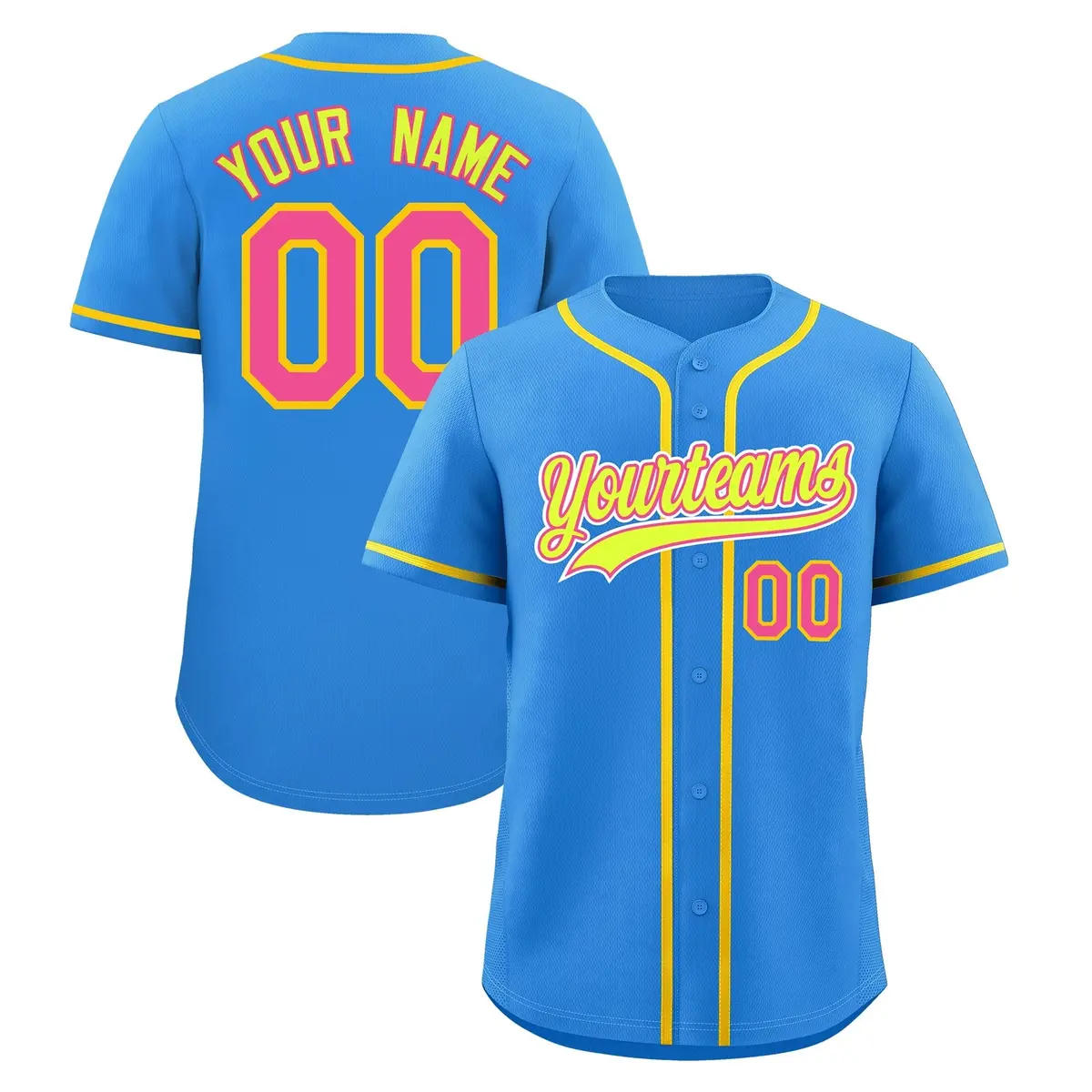 Light Blue Classic Style Baseball Jersey Uniform